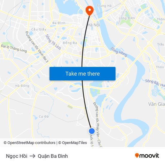 Ngọc Hồi to Quận Ba Đình map