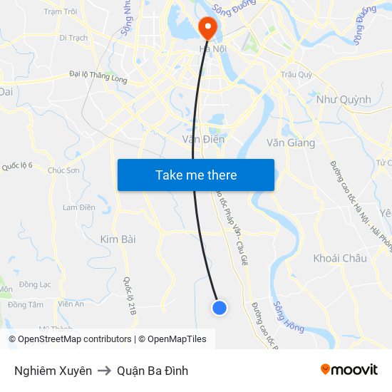 Nghiêm Xuyên to Quận Ba Đình map