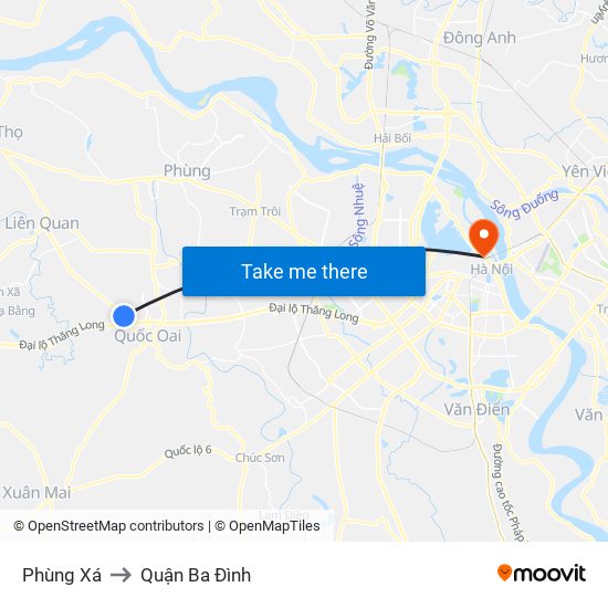 Phùng Xá to Quận Ba Đình map