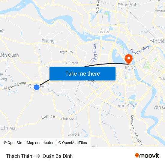 Thạch Thán to Quận Ba Đình map