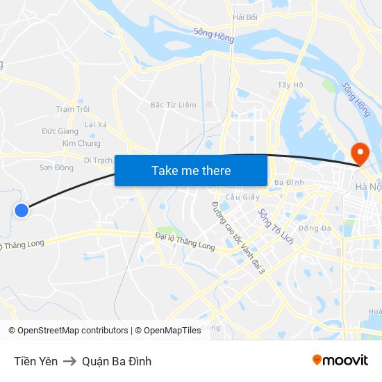 Tiền Yên to Quận Ba Đình map