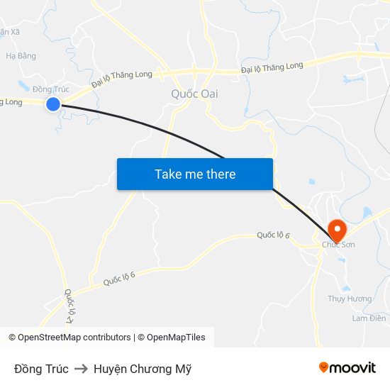 Đồng Trúc to Huyện Chương Mỹ map