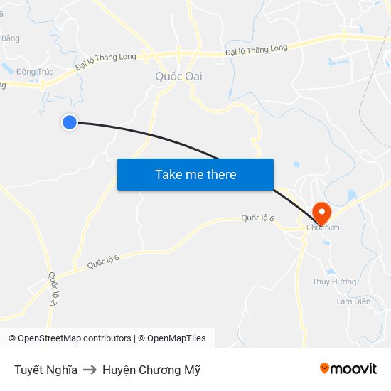 Tuyết Nghĩa to Huyện Chương Mỹ map