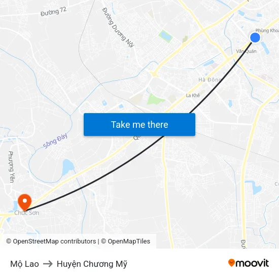Mộ Lao to Huyện Chương Mỹ map