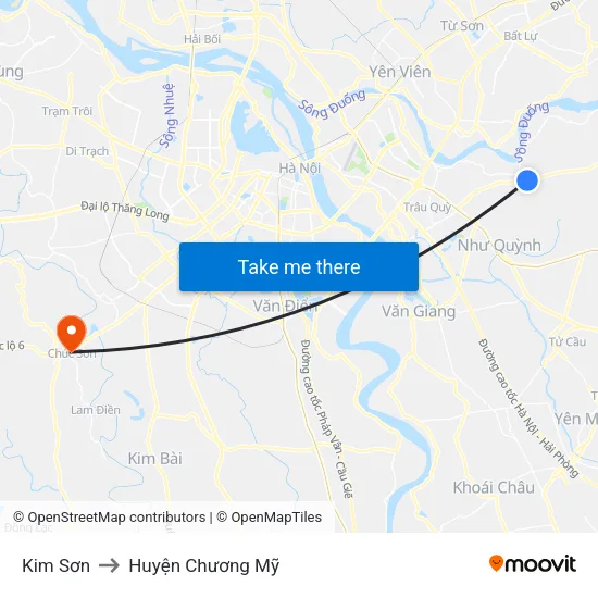 Kim Sơn to Huyện Chương Mỹ map
