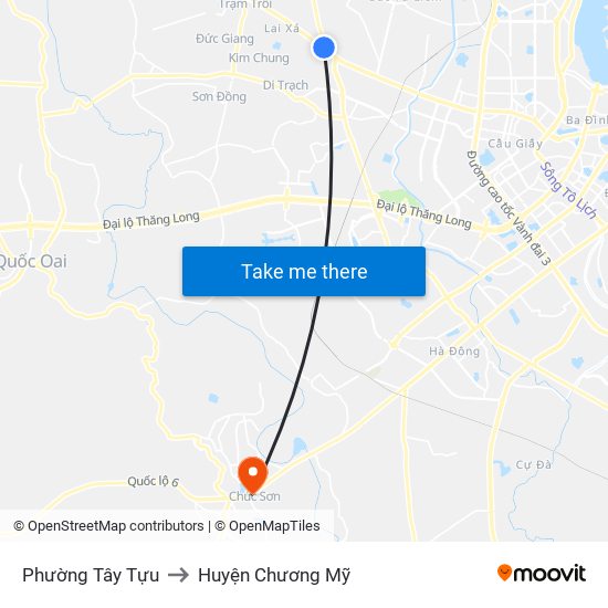 Phường Tây Tựu to Huyện Chương Mỹ map