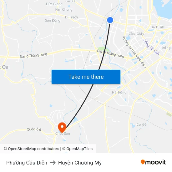 Phường Cầu Diễn to Huyện Chương Mỹ map