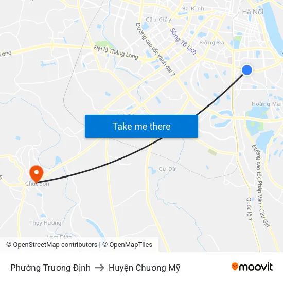 Phường Trương Định to Huyện Chương Mỹ map
