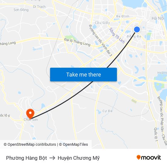 Phường Hàng Bột to Huyện Chương Mỹ map