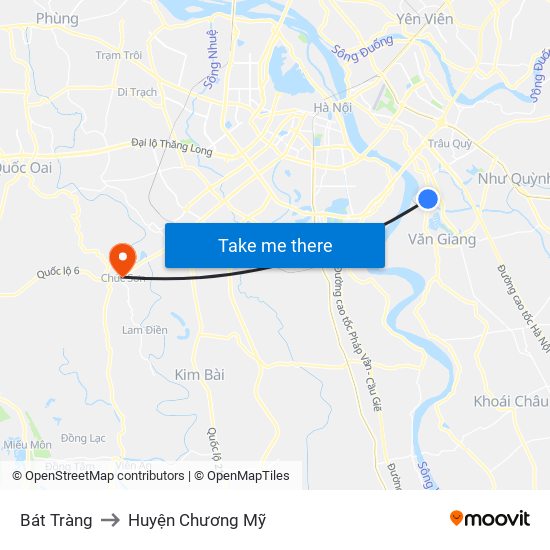 Bát Tràng to Huyện Chương Mỹ map