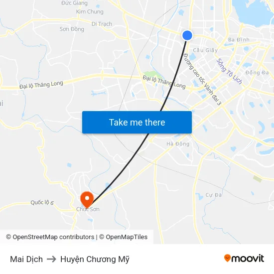 Mai Dịch to Huyện Chương Mỹ map
