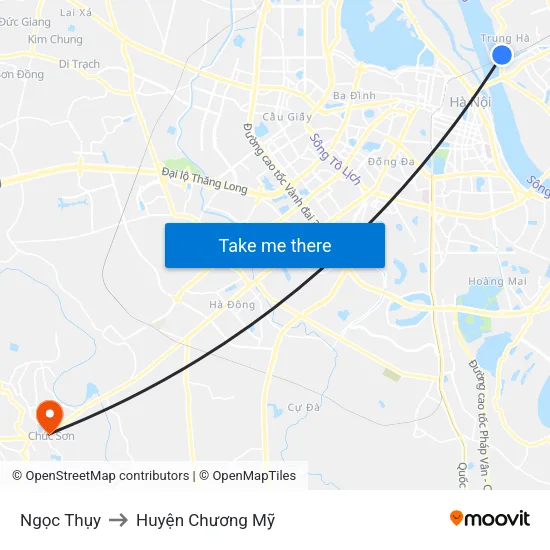 Ngọc Thụy to Huyện Chương Mỹ map