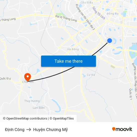 Định Công to Huyện Chương Mỹ map
