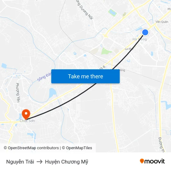 Nguyễn Trãi to Huyện Chương Mỹ map