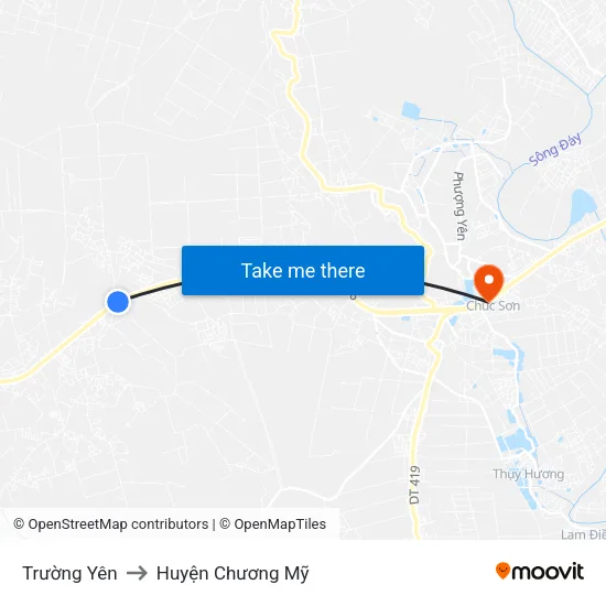 Trường Yên to Huyện Chương Mỹ map