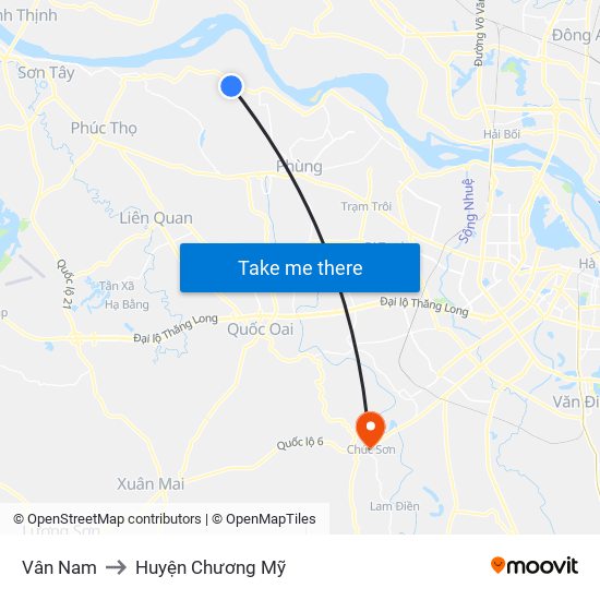 Vân Nam to Huyện Chương Mỹ map