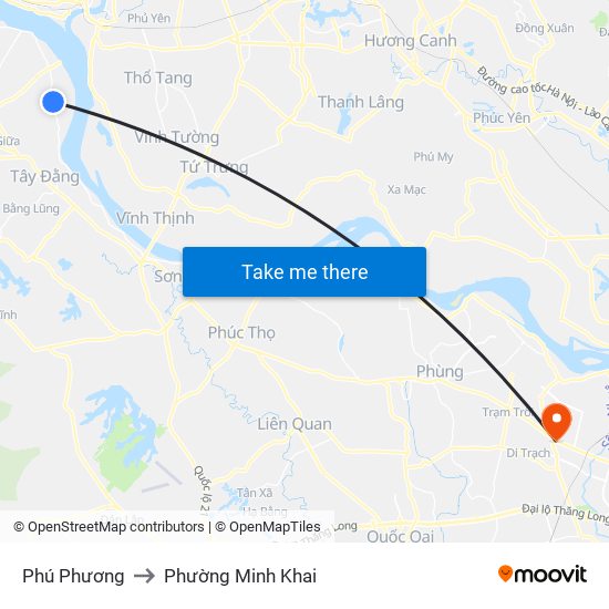 Phú Phương to Phường Minh Khai map