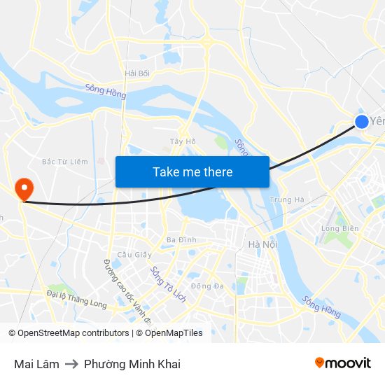 Mai Lâm to Phường Minh Khai map