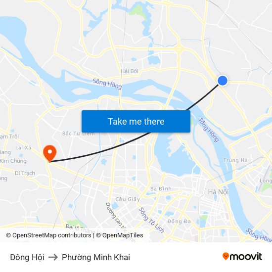 Đông Hội to Phường Minh Khai map