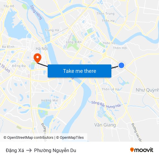 Đặng Xá to Phường Nguyễn Du map