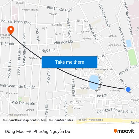 Đống Mác to Phường Nguyễn Du map