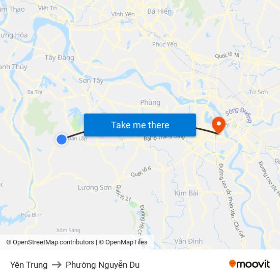 Yên Trung to Phường Nguyễn Du map