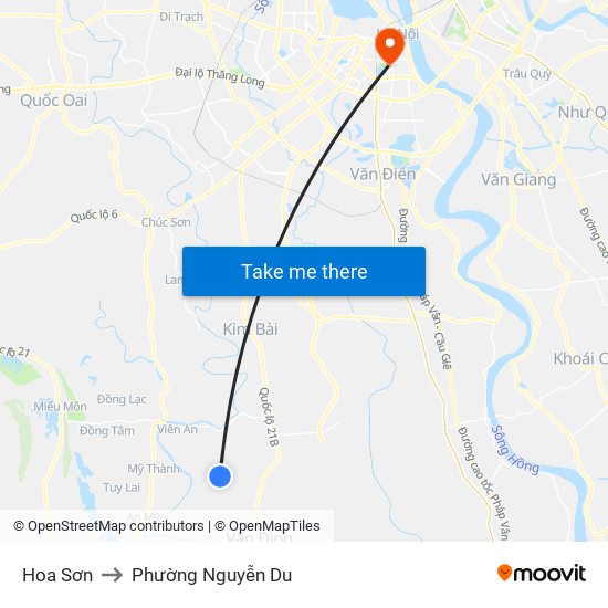 Hoa Sơn to Phường Nguyễn Du map