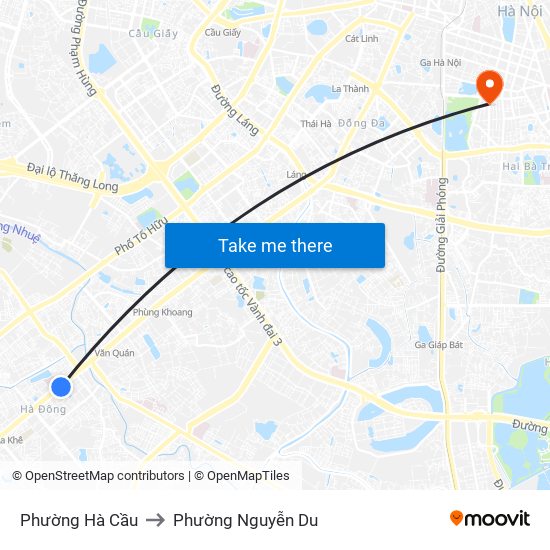 Phường Hà Cầu to Phường Nguyễn Du map