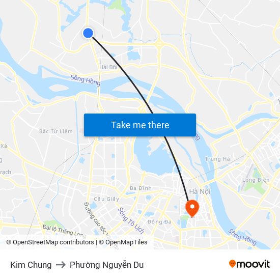 Kim Chung to Phường Nguyễn Du map