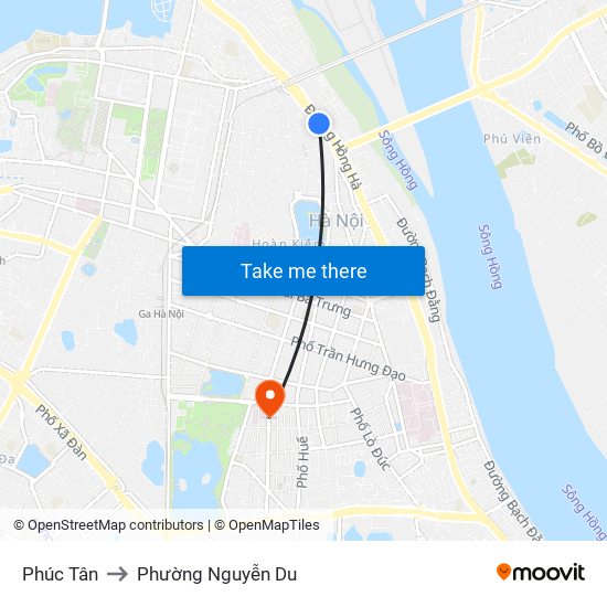 Phúc Tân to Phường Nguyễn Du map