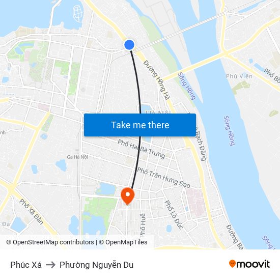 Phúc Xá to Phường Nguyễn Du map