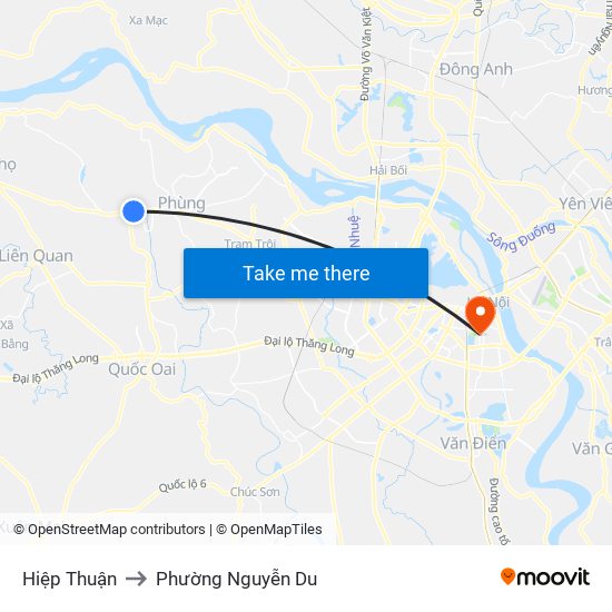 Hiệp Thuận to Phường Nguyễn Du map