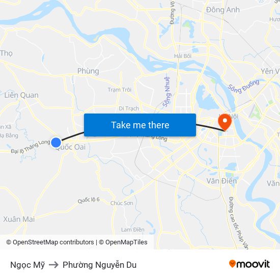 Ngọc Mỹ to Phường Nguyễn Du map
