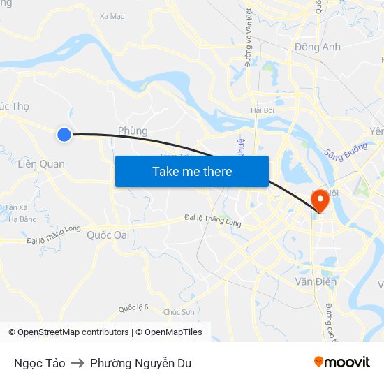 Ngọc Tảo to Phường Nguyễn Du map