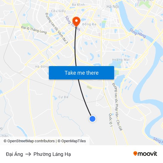 Đại Áng to Phường Láng Hạ map