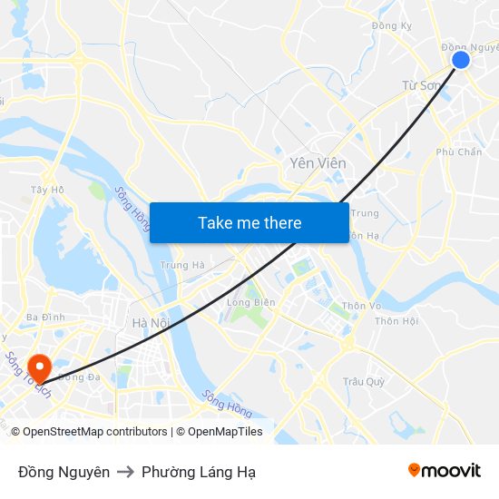 Đồng Nguyên to Phường Láng Hạ map