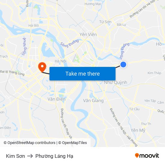 Kim Sơn to Phường Láng Hạ map