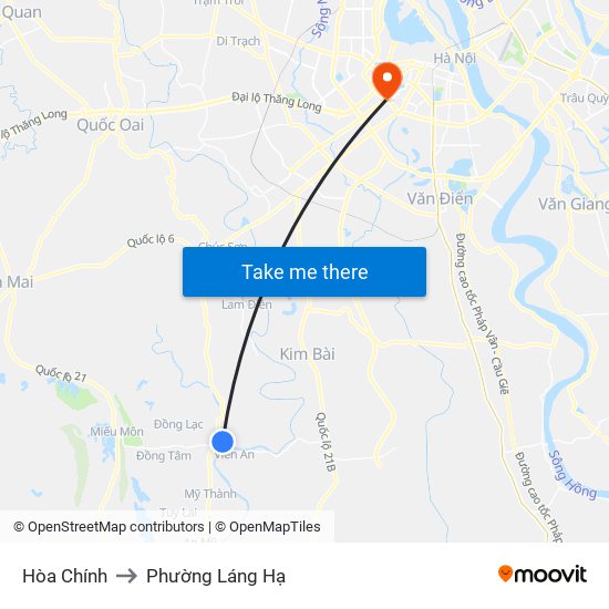 Hòa Chính to Phường Láng Hạ map