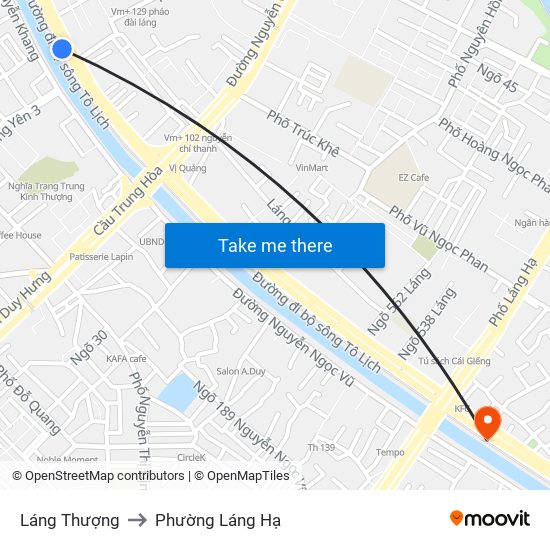 Láng Thượng to Phường Láng Hạ map