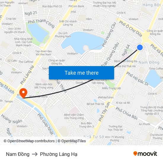 Nam Đồng to Phường Láng Hạ map