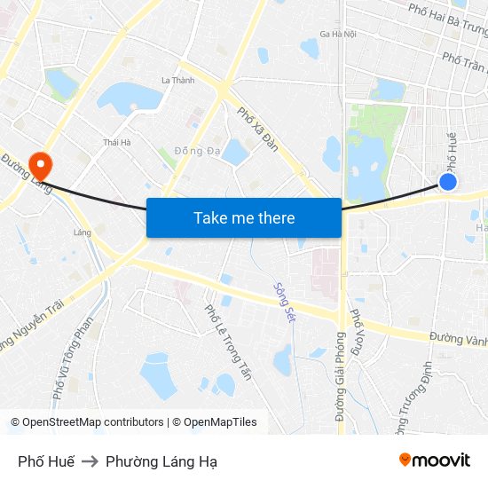 Phố Huế to Phường Láng Hạ map
