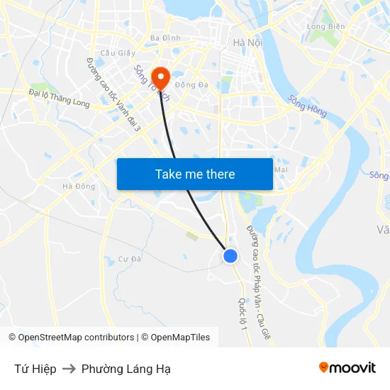 Tứ Hiệp to Phường Láng Hạ map