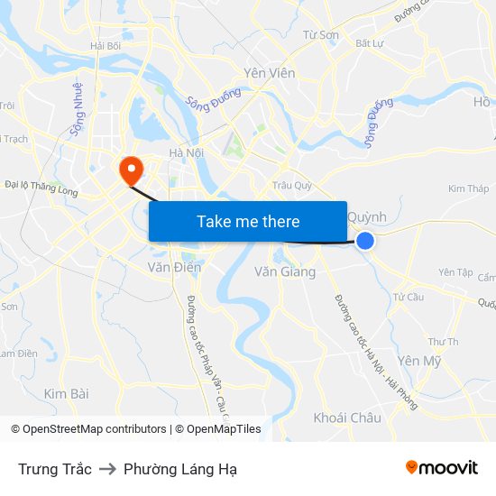 Trưng Trắc to Phường Láng Hạ map