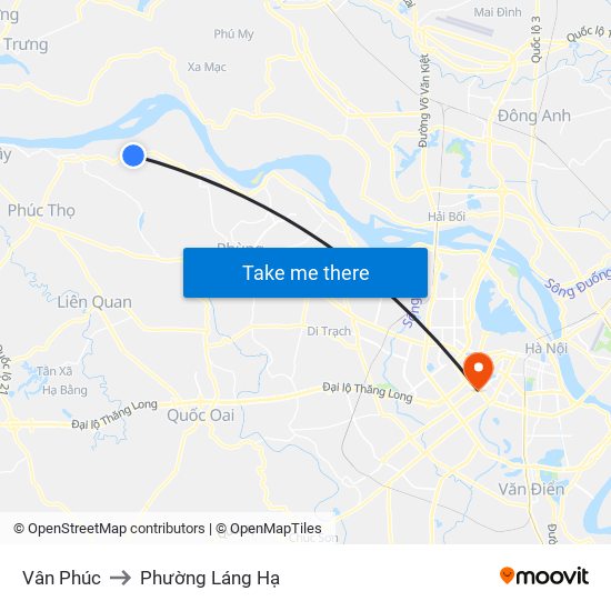 Vân Phúc to Phường Láng Hạ map