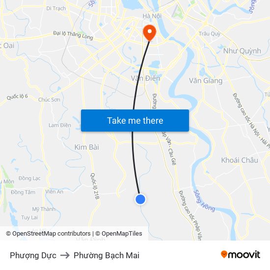 Phượng Dực to Phường Bạch Mai map