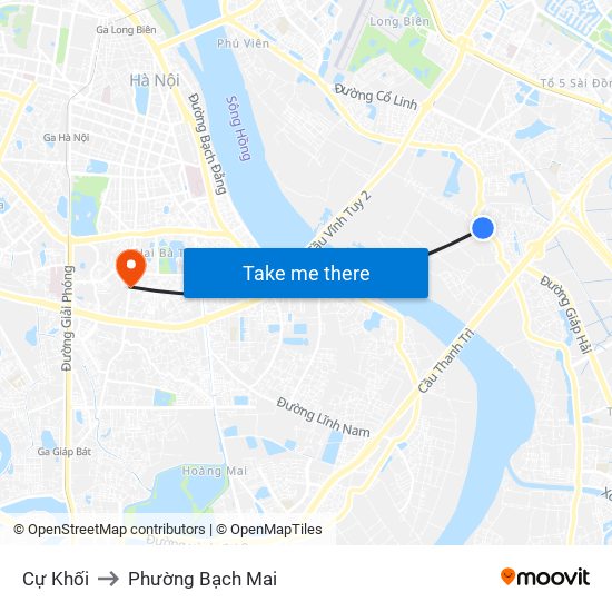 Cự Khối to Phường Bạch Mai map