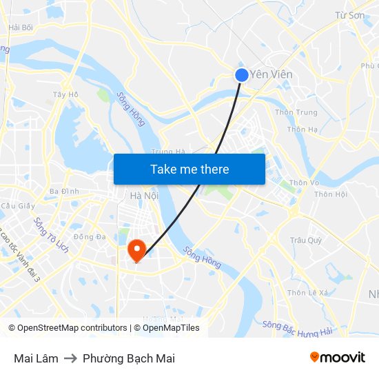 Mai Lâm to Phường Bạch Mai map