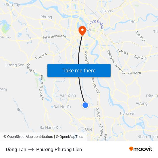 Đồng Tân to Phường Phương Liên map