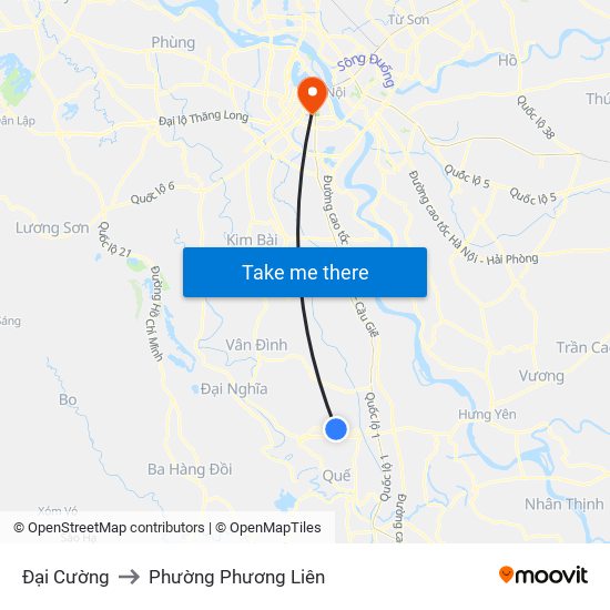 Đại Cường to Phường Phương Liên map