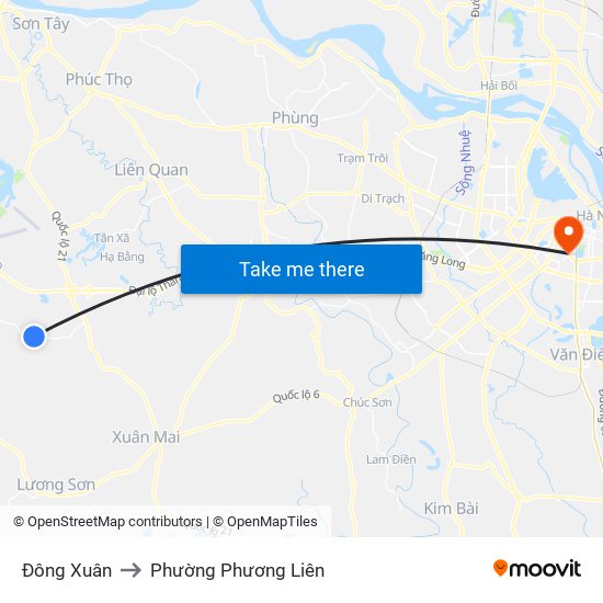 Đông Xuân to Phường Phương Liên map